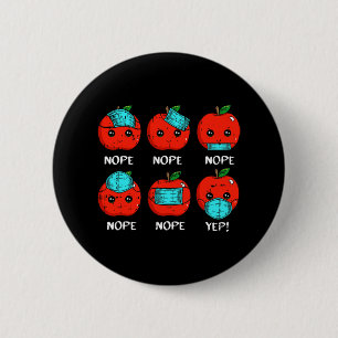 100 Days Of School Apple Face Mask Teacher Quarant 6 Cm Round Badge