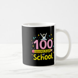 100 Days Of School Astronaut And Pencil Fun Design Coffee Mug