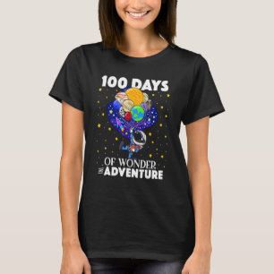 100 Days Of School Astronaut Outer Space Boys Kids T-Shirt