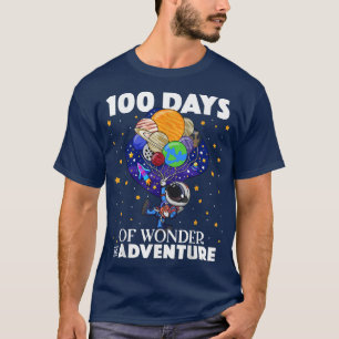 100 Days of School Astronaut Outer Space Boys Kids T-Shirt