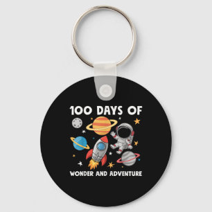 100 Days Of School Astronaut Space Boys Kids 10 Key Ring