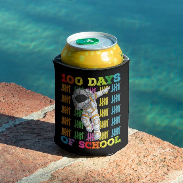 100 Days Of School Astronaut Teacher Can Cooler (In Situ Pool)