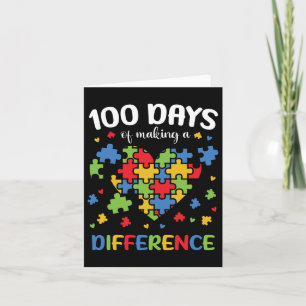 100 Days Of School Autism Awareness 100th Day Teac Card