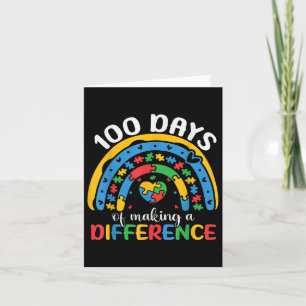100 Days Of School Autism Awareness 100th Day Teac Card