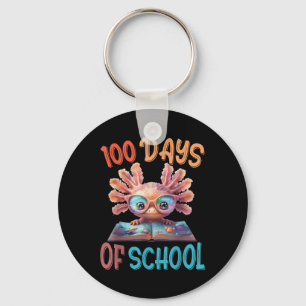 100 Days Of School Axolotl Sea 100th Day Of Key Ring