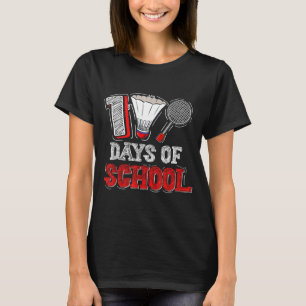 100 Days Of School Badminton Lovers Kids Boys Girl T-Shirt