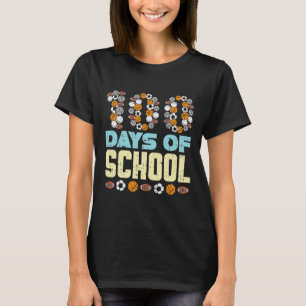 100 Days Of School Baketball Soccer Football Sport T-Shirt