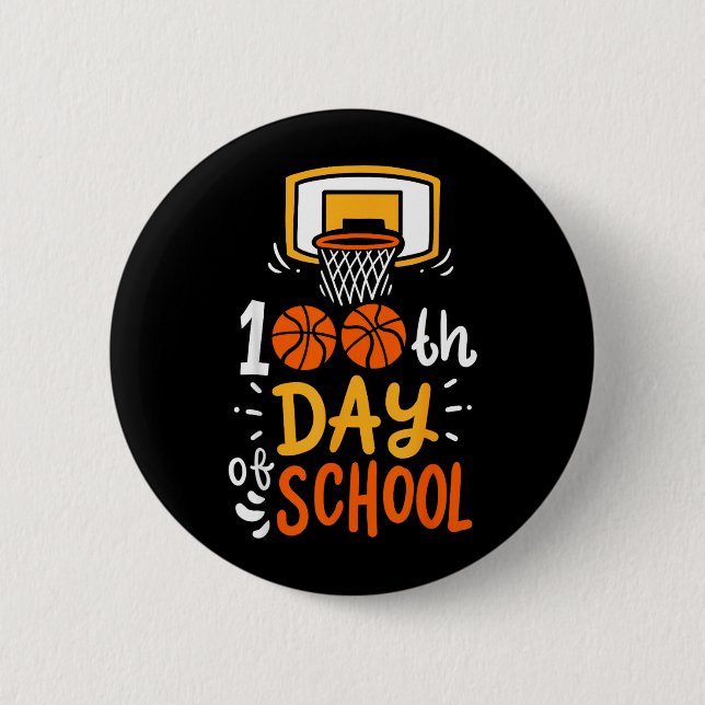 100 Days Of School Basball 6 Cm Round Badge (Front)