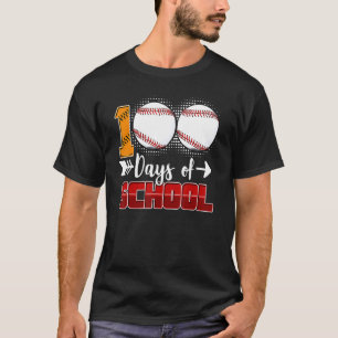 100 Days Of School Baseball 100 Days Smarter 100t T-Shirt