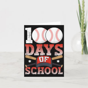 100 Days Of School Baseball 100th Day For Student Card