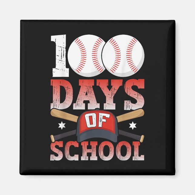 100 Days Of School Baseball 100th Day For Student Magnet (Front)