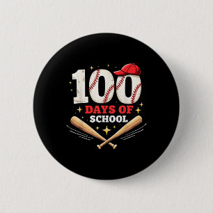 100 Days Of School Baseball 100th Day Of School 6 Cm Round Badge