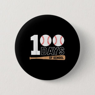 100 Days Of School Baseball 100th Day Of School 6 Cm Round Badge
