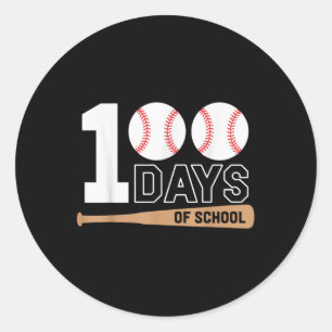 100 Days Of School Baseball 100th Day Of School Classic Round Sticker