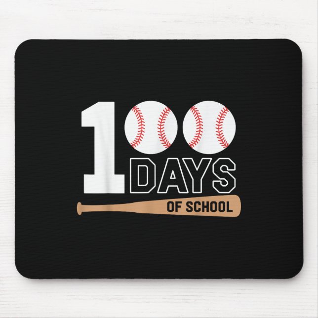 100 Days Of School Baseball 100th Day Of School Mouse Pad (Front)