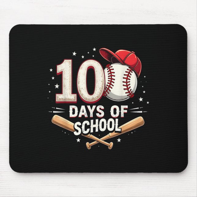 100 Days Of School Baseball 100th Day Of School Mouse Pad (Front)