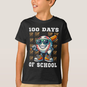 100 Days Of School Baseball 100th Day Of School T-Shirt