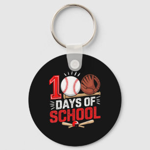 100 Days Of School Baseball 100th Day Student Key Ring
