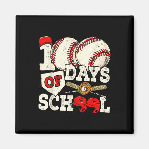 100 Days Of School Baseball 100th Day Teacher _1 Magnet