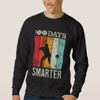 100 Days Of School Baseball Boy Fun Celebration St Sweatshirt