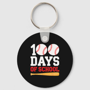 100 Days Of School Baseball Boys 100 Days Smarter Key Ring
