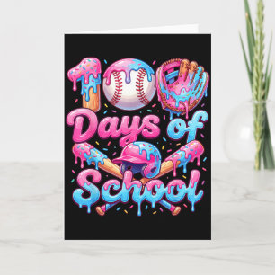 100 Days Of School Baseball Boys Kids _1 Card
