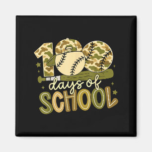100 Days Of School Baseball Camo 100 Day Of School Magnet