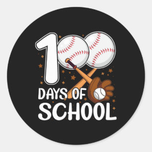 100 Days Of School Baseball Coach Baseball Student Classic Round Sticker