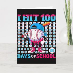 100 Days Of School Baseball Drip Boys Kids 100th D Card