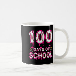 100 Days Of School Baseball Ice Cream Drip 100th D Coffee Mug