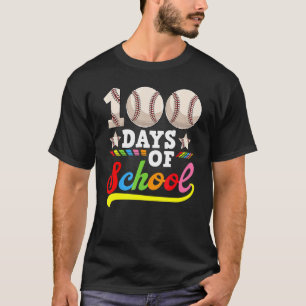 100 Days Of School Baseball Lover Happy 100th Day  T-Shirt
