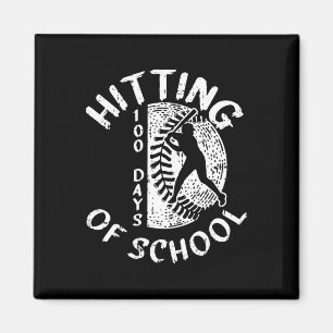 100 Days Of School Baseball Player Teacher Student Magnet