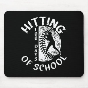 100 Days Of School Baseball Player Teacher Student Mouse Pad