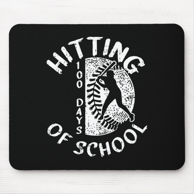 100 Days Of School Baseball Player Teacher Student Mouse Pad (Front)