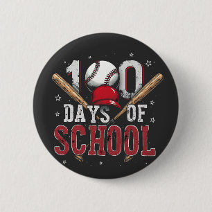 100 Days of School Baseball Sport Lovers 6 Cm Round Badge