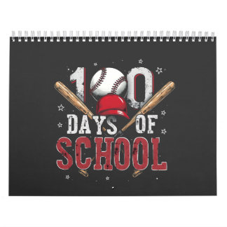100 Days of School Baseball Sport Lovers  Calendar
