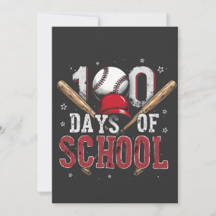 100 Days of School Baseball Sport Lovers Holiday Card