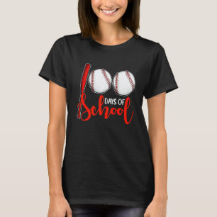 100 Days of School Baseball Teacher Boys 100th Day T-Shirt