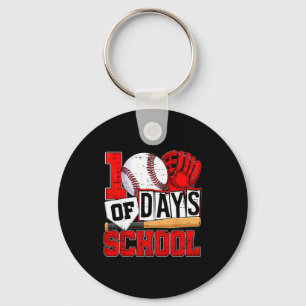 100 Days Of School Baseball Teacher Kids 100th Day Key Ring