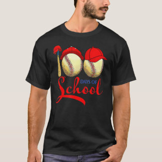 100 Days Of School Baseball Teacher Kids 100th Day T-Shirt