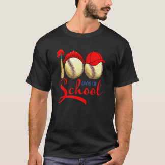 100 Days Of School Baseball Teacher Kids 100th Day T-Shirt