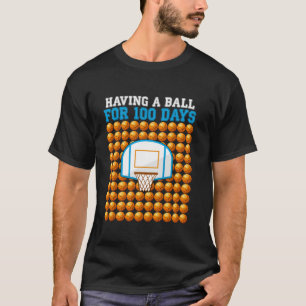 100 Days Of School Basketball 100th Day Balls For T-Shirt