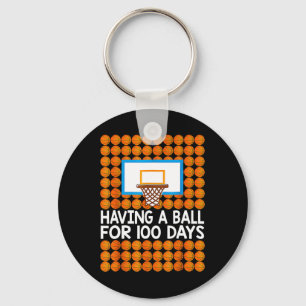 100 Days Of School Basketball 100th Day Balls Gift Key Ring