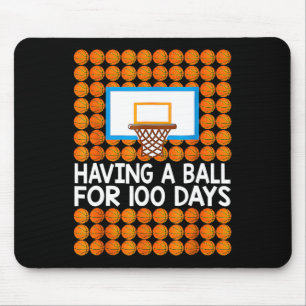 100 Days Of School Basketball 100th Day Balls Gift Mouse Pad