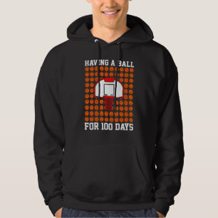 100 Days Of School Basketball 100th Day Balls Kids Hoodie