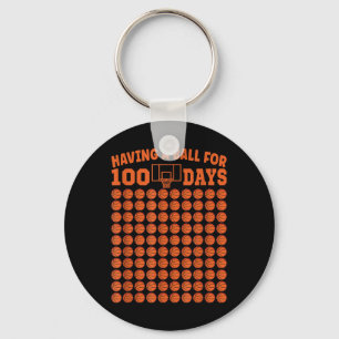 100 Days Of School Basketball 100th Day For Boys  Key Ring