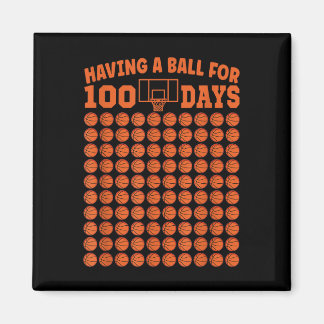 100 Days Of School Basketball 100th Day For Boys  Magnet