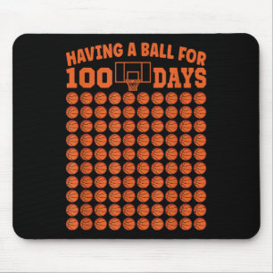 100 Days Of School Basketball 100th Day For Boys Mouse Pad