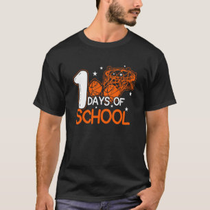 100 Days Of School Basketball Dunking Student T-Shirt