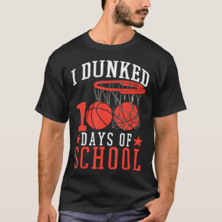 100 Days Of School Basketball Kids T-Shirt